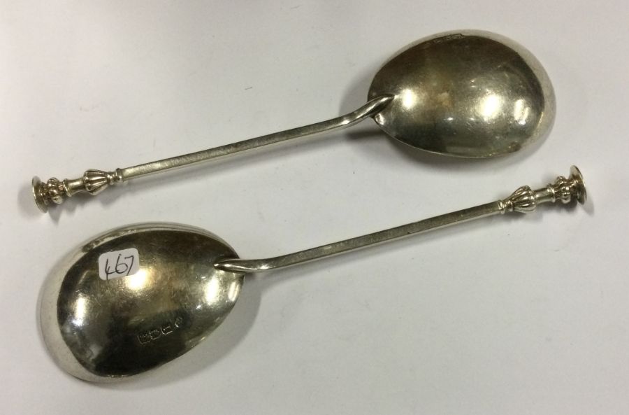 A good pair of seal top silver spoons. London. By - Image 2 of 2