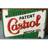 A good old enamelled Castrol oil sign. Approx. 70