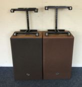 A pair of Wharfedale speakers on stands. Est. £30