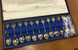 A cased set of twelve silver teaspoons. Birmingham