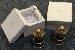 A good pair of silver mounted pepper grinders cont