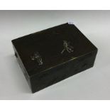 An Antique bronze box decorated with Oriental figu