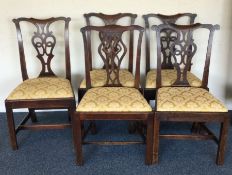 A matched set of five Georgian dining chairs. Est.