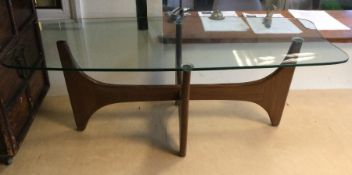 An Art Deco glass occasional table. Est. £20 - £30.