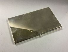 A heavy plain silver card case. Birmingham. Approx