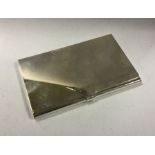 A heavy plain silver card case. Birmingham. Approx