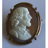 A good large oval shell cameo of a gentleman. Appr