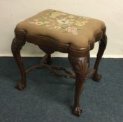 A Continental mahogany stool with slip in seat. E