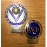 Two old car badges. Est. £20 - £30.