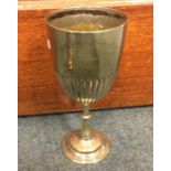 A silver plated Military trophy cup presented to '