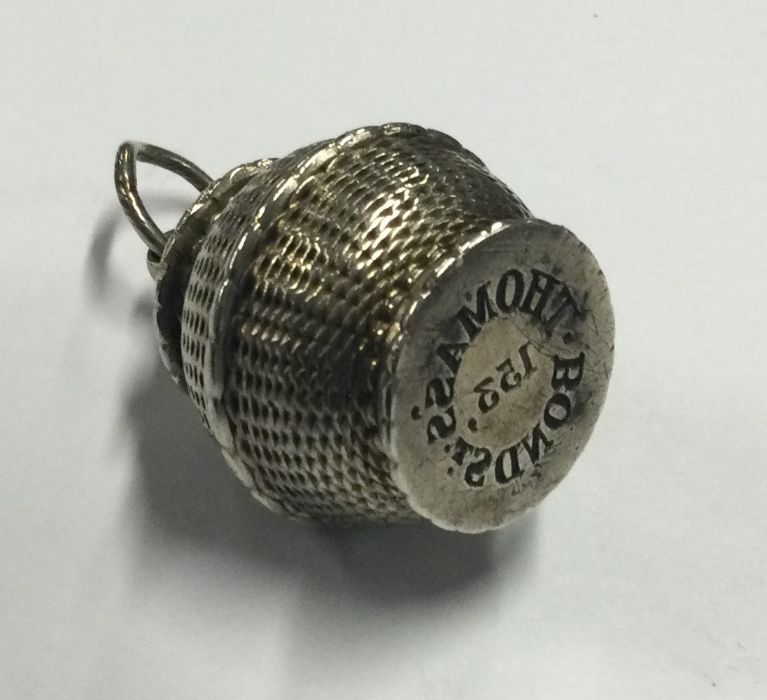 An 18th century silver pomander with screw top lid. Marked to base. Circa 1900. Approx. 34 grams. - Image 2 of 2