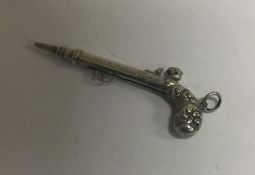 A rare silver pencil in the form of a gun dated July 6 1840. By Sampson Mordan. Approx. 5 grams.