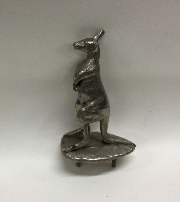 An unusual Australian silver plated car mascot in