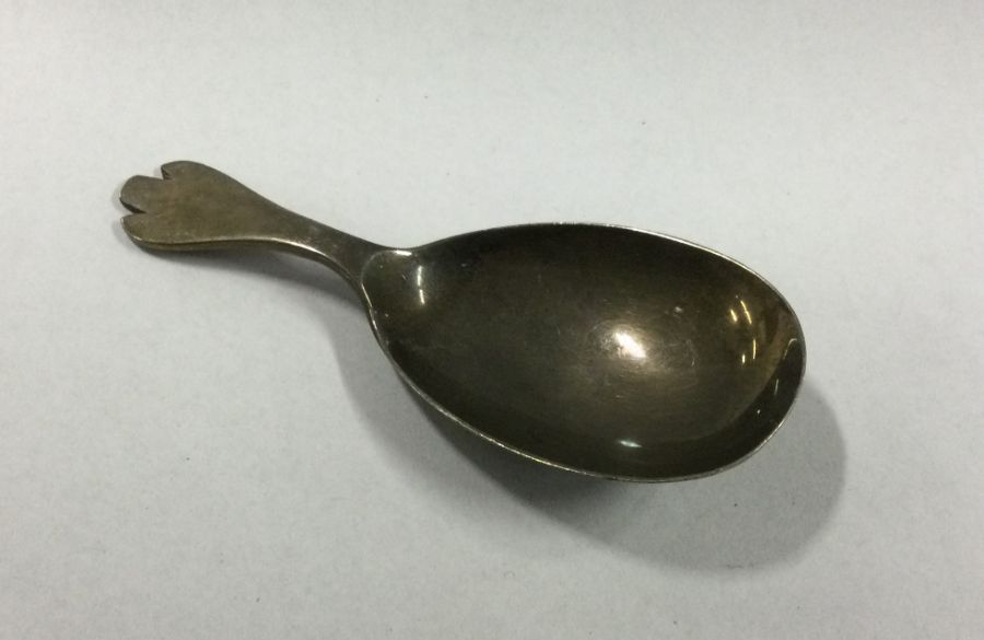 A heavy silver caddy spoon. Birmingham. By GU. App