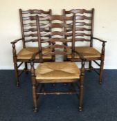 A large set of three bar back chairs. Est. £30 - £