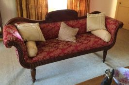 A Victorian mahogany scroll end sofa. Est. £100 -