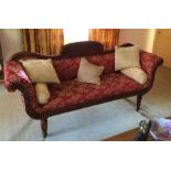 A Victorian mahogany scroll end sofa. Est. £100 -