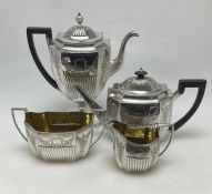 A fine quality George III silver four piece tea an