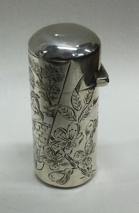 An attractive Victorian silver scent bottle with aesthetic decoration engraved with a ‘Kate - Image 2 of 4