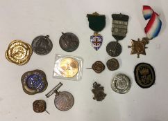 Old medals, badges etc. Est. £20 - £30.