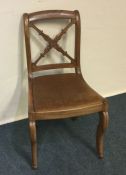 A Continental hall chair with slip in seat. Est. £