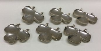 A set of six silver ashtrays. Birmingham 1909. By Hassler Brothers. Approx. 109 grams. Est. £
