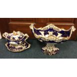 A large Victorian porcelain centrepiece decorated