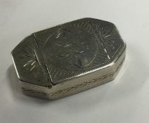 An engraved Georgian silver patch box. Birmingham. Circa 1780. By Samuel Pemberton. Approx. 14