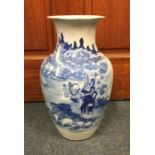 A Chinese blue and white vase of typical form. App