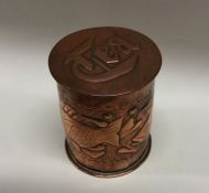 NEWLYN: A stylish copper tea caddy. Est. £150 - £2