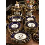 A good extensive 32 piece gilded 19th Century porc