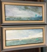 PHILIP ROSE (British 1816 - 1883): A pair of framed oils depicting sailing scenes. Approx. 54 cms