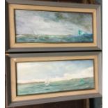 PHILIP ROSE (British 1816 - 1883): A pair of framed oils depicting sailing scenes. Approx. 54 cms