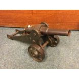 A heavy handmade model of a cannon. Est. £20 - £30