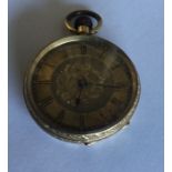 A small 18 carat gold fob watch. Approx. 23 grams.