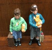 Two Royal Doulton figures of children. Est. £15 -