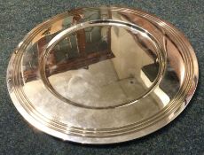 BRIAN ASQUITH: A fine quality silver tray with gilded borders. London 1996. Approx. 666 grams.