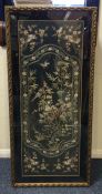 A large Chinese silk. Approx. 98cms x 38 cms. Est.