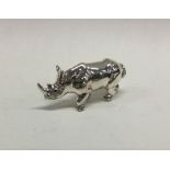 An ornate English silver figure of rhino. Approx. 22 grams. Est. £30 - £50.