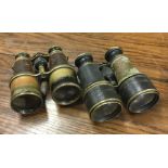 Two pairs of World War I army issue binoculars in