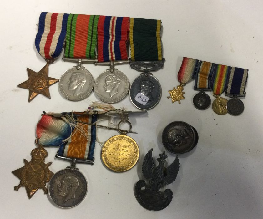 A good set of war medals together with miniatures