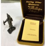 A heavy cased silver figure of the Charles Dickens character ‘Scrooge’. Approx. 30 grams. Est. £35 -