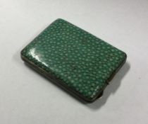 A shagreen and silver match case. London. Approx.