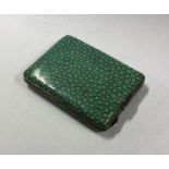 A shagreen and silver match case. London. Approx.