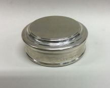 A fine quality heavy silver box of round form. Approx. 192 grams. Est. £250 - £350.