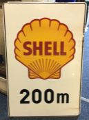 An old enamelled '200m Shell' sign. Approx. 48 cm