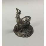 A Victorian silver figure of a deer. Approx. 44 grams. Est. £50 - £80.