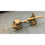 A good quality heavy brass cannon by Halleys Indus