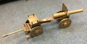 A good quality heavy brass cannon by Halleys Indus