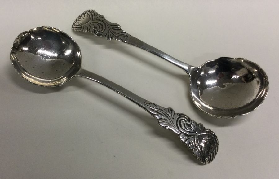 DUBLIN: A pair of 18th Century Irish silver ladles. By William Caldwell. Approx. 153 grams. Est. £